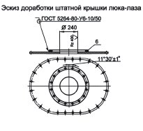 Эскиз доработки штатной крышки люка-лаза